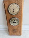 Wooden wall-mounted weather station with thermometer and barometer - thumbnail 2 of 6