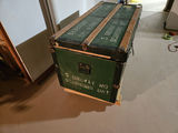 Vintage green military-style travel trunk - thumbnail 4 of 11