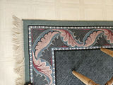 Decorative blue/teal border rug ~ 63" X 93" - thumbnail 6 of 7