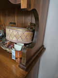 Oak wooden dining room buffet and hutch with hand crafted stainedglass-front cabinet - thumbnail 18 of 21