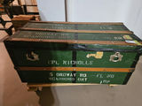 Vintage green military-style travel trunk - thumbnail 2 of 11