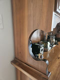 Oak wooden dining room buffet and hutch with hand crafted stainedglass-front cabinet - thumbnail 19 of 21