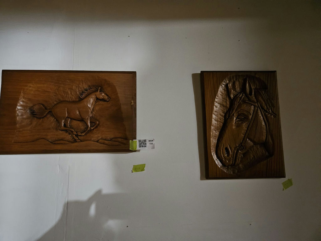 Wooden horse relief carvings - image 1 of 3