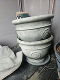 Yellow Sunflowers in Tall Planter with Assorted Garden Pots - thumbnail 2 of 8
