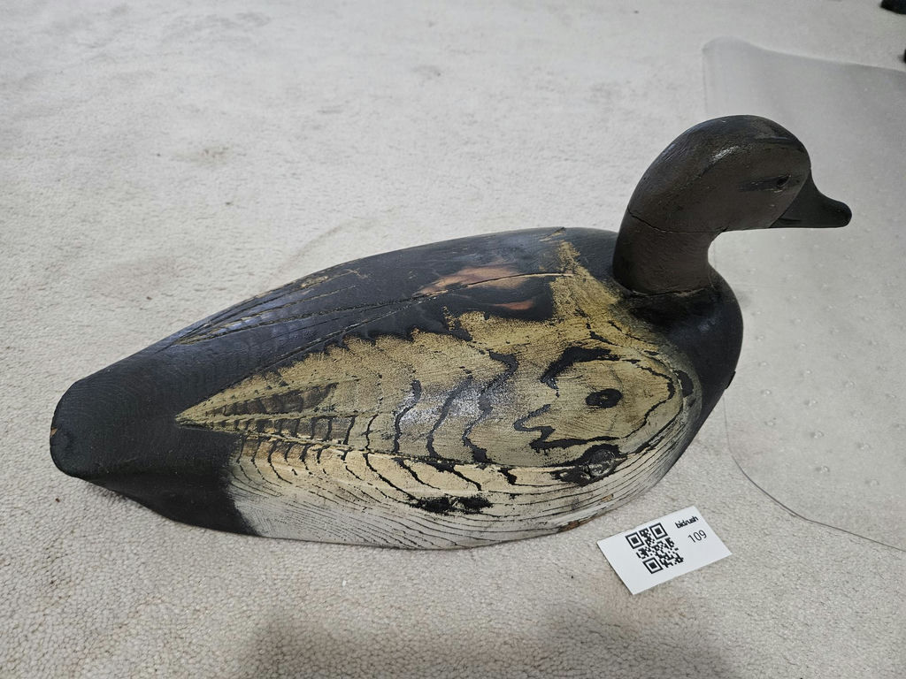 Carved wooden duck decoy - image 3 of 5