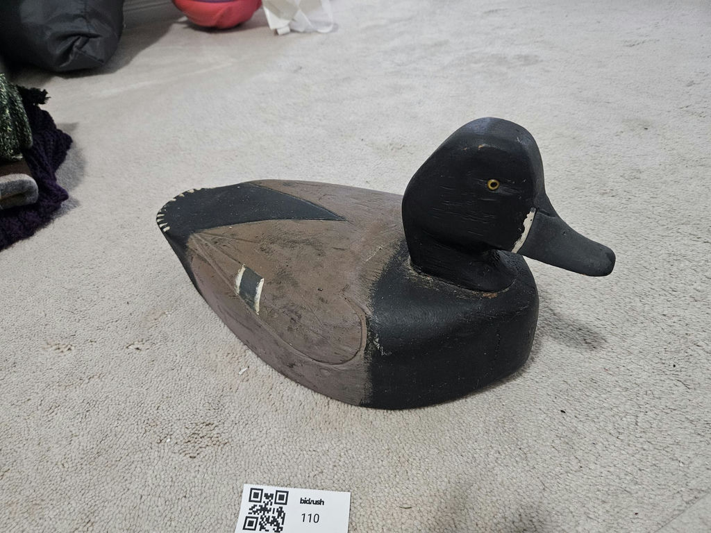 Hand-carved wooden duck decoy - image 5 of 5