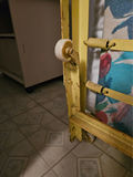 Yellow metal folding bed frame with mattress - thumbnail 4 of 7