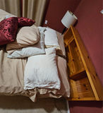 Wooden platform bed with built-in storage and headboard shelves - thumbnail 8 of 11