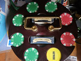 Vintage poker set with chips, playing cards, dealer button, dictionary, and wine charms - thumbnail 3 of 6