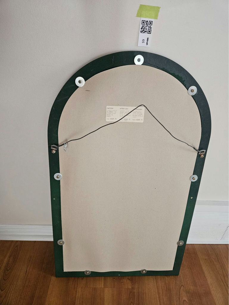 Arched window-style mirror with green frame - image 5 of 6