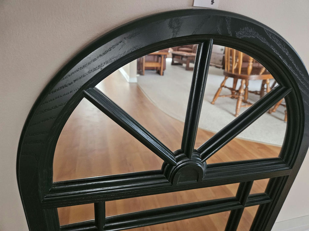 Arched window-style mirror with green frame - image 2 of 6