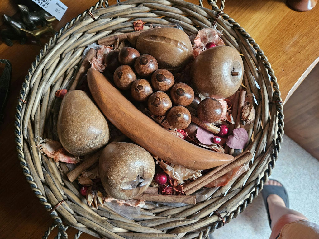 Decorative woven basket with dried botanicals and accompanying cup - image 3 of 10