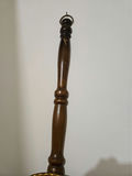 Pair of brass fruit-embossed medallions on wooden handles - thumbnail 5 of 5