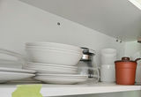 White dinnerware with glass coffee carafe and mugs - thumbnail 1 of 3