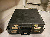 Two Black Crocodile-Textured Lockable Briefcase Set - thumbnail 1 of 9