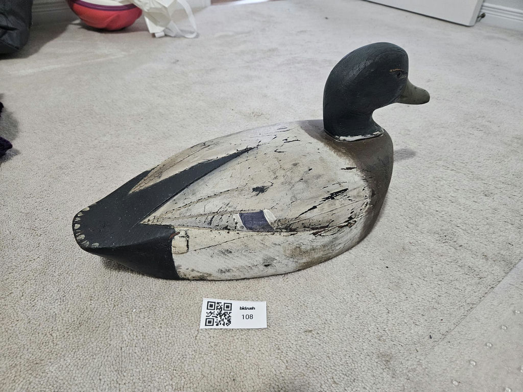 Carved wooden duck decoy - image 4 of 4