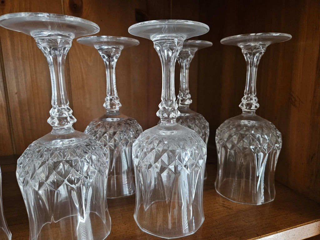 Crystal cut-glass wine glasses (set) - image 4 of 6