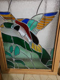 Stained glass hummingbird panel - thumbnail 1 of 3