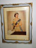 Framed portrait of a Queen Elizabeth II with crown and jewelry - thumbnail 1 of 10