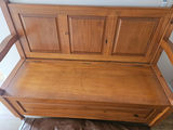 Wooden storage bench with leather cushion - thumbnail 7 of 12
