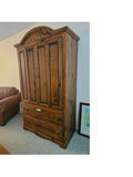 Large wooden armoire with carved crest and drawers - thumbnail 3 of 16