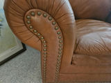 Brown leather sofa and 2 chairs with nailhead trim - thumbnail 12 of 12