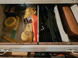 White storage cabinets with drawers and assorted tools - thumbnail 8 of 13