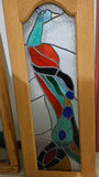 Stained glass panel in wooden frame - thumbnail 1 of 4