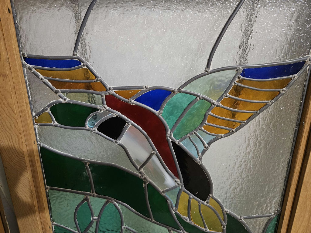 Stained glass hummingbird panel - image 2 of 3