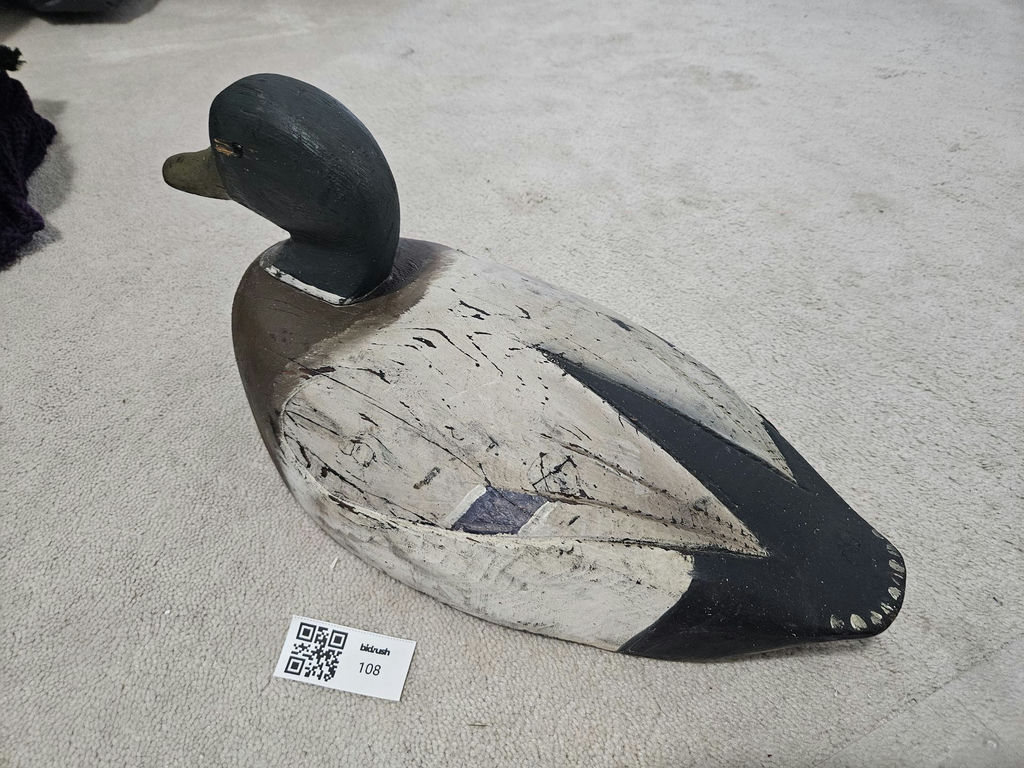 Carved wooden duck decoy - image 3 of 4