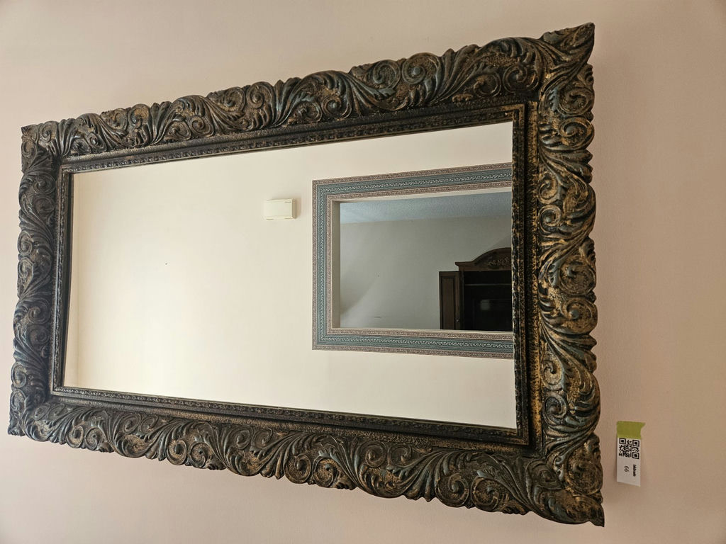 Ornate carved-frame wall mirror - image 2 of 8