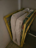 Yellow metal folding bed frame with mattress - thumbnail 3 of 7