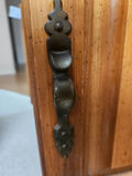 Oak wooden dining room buffet and hutch with hand crafted stainedglass-front cabinet - thumbnail 12 of 21