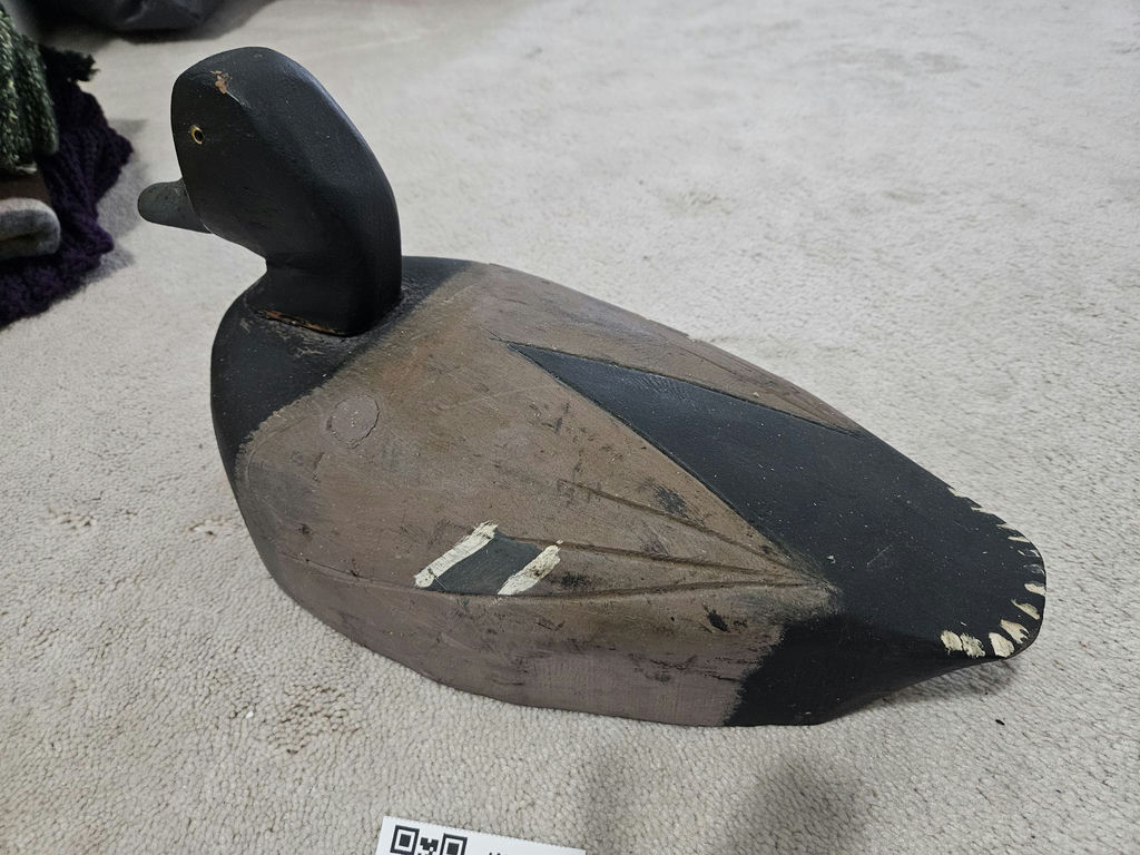 Hand-carved wooden duck decoy - image 3 of 5