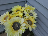 Yellow Sunflowers in Tall Planter with Assorted Garden Pots - thumbnail 8 of 8
