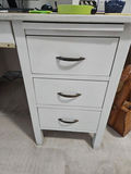 Painted white desk with drawers and mixed office/craft supplies - thumbnail 3 of 12