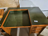 Wooden desk with green top and multiple drawers - thumbnail 2 of 5