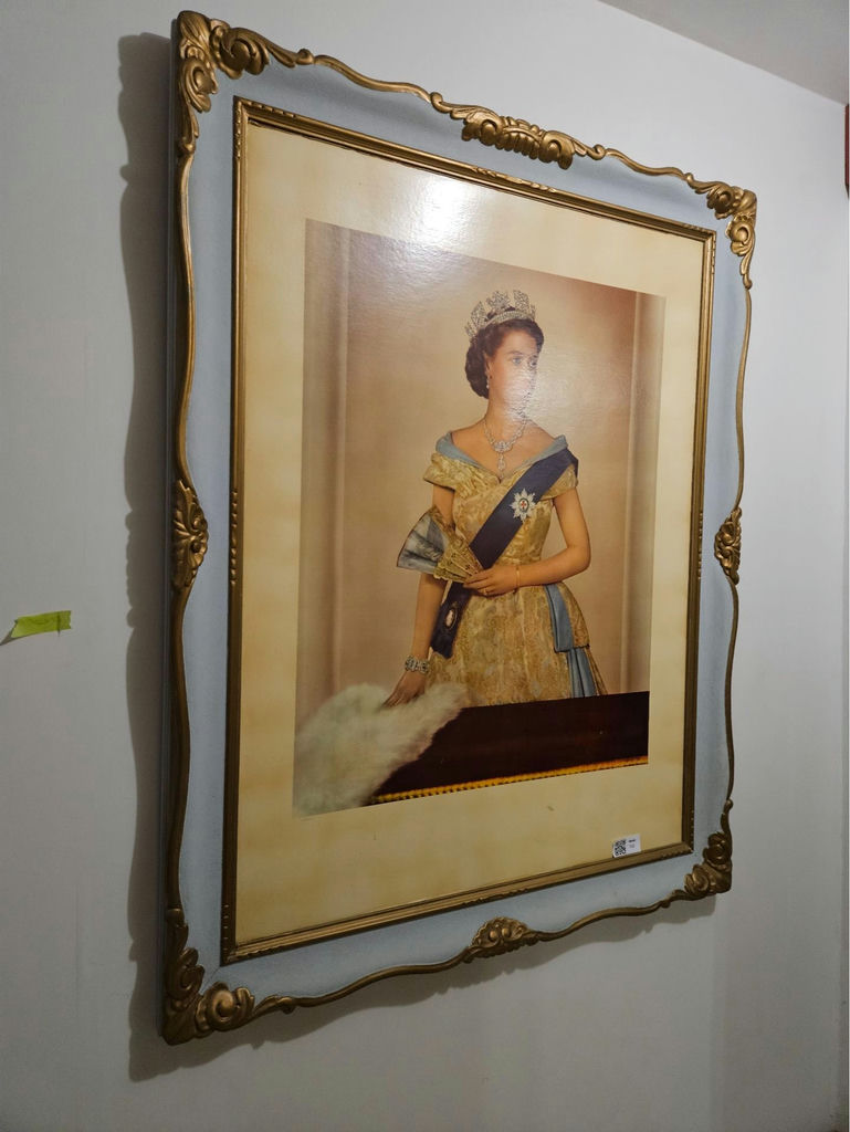 Framed portrait of a Queen Elizabeth II with crown and jewelry - image 9 of 10