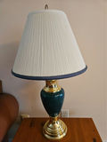 Brass and Green Glass Table Lamps - thumbnail 8 of 9