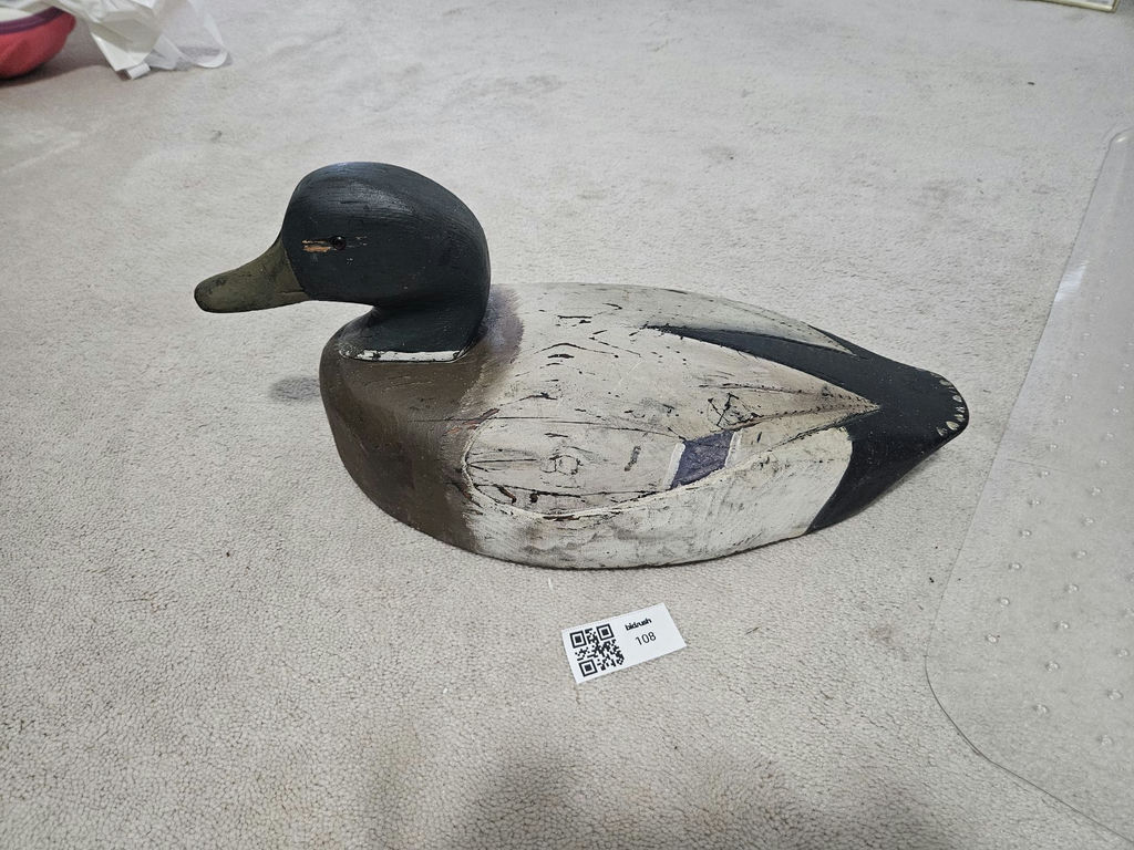 Carved wooden duck decoy - image 1 of 4