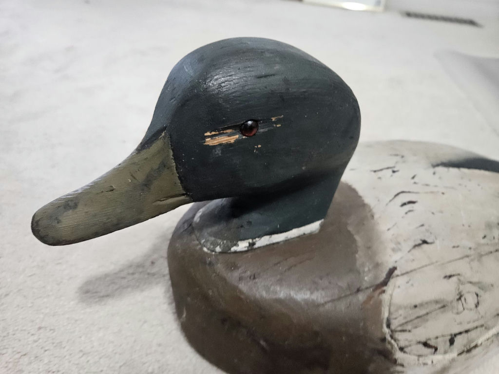 Carved wooden duck decoy - image 2 of 4