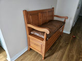 Wooden storage bench with leather cushion - thumbnail 5 of 12