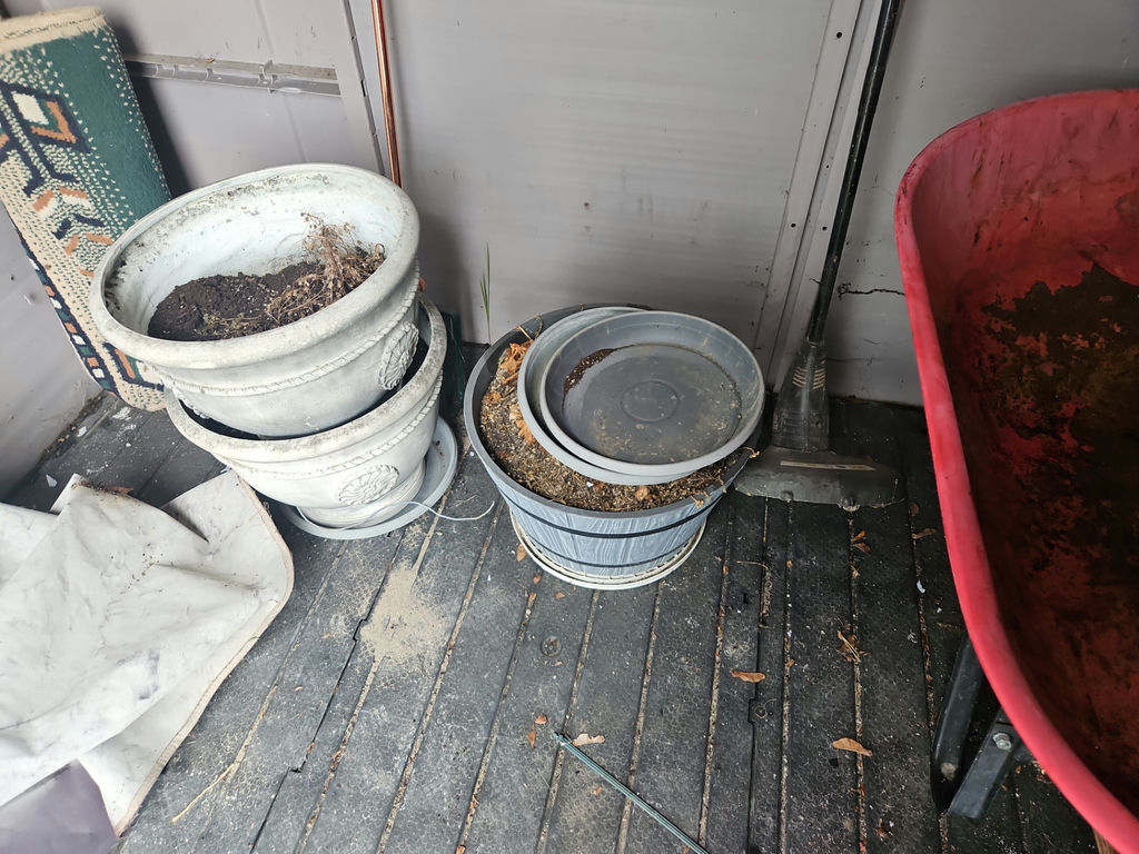 Yellow Sunflowers in Tall Planter with Assorted Garden Pots - image 6 of 8