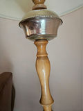 Wooden floor lamp with cream fabric shade - thumbnail 3 of 7