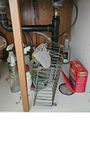 Metal wire dish rack with cleaning supplies - thumbnail 1 of 5
