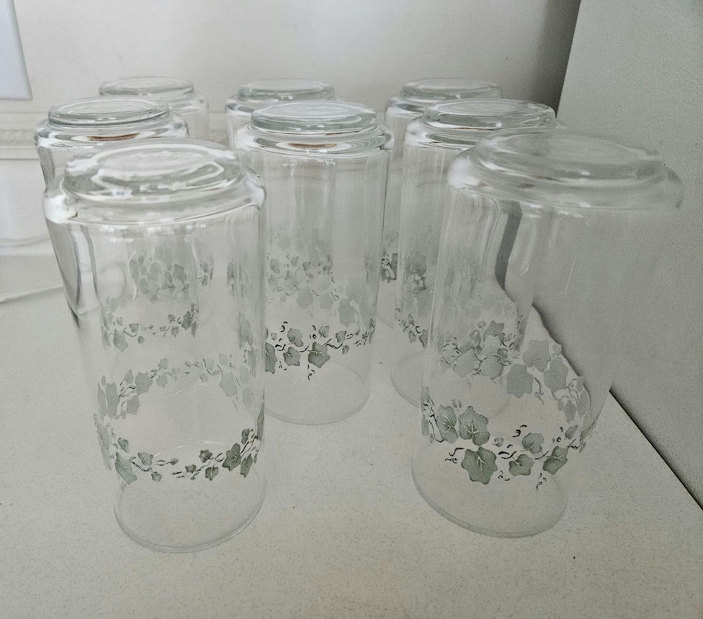 Ivy-pattern Corelle White Dinnerware and Glassware Set. Matching Mixing Bowls and Servingware - image 17 of 28