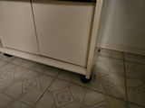 Beige freestanding cabinet with open shelf and double doors - thumbnail 4 of 6