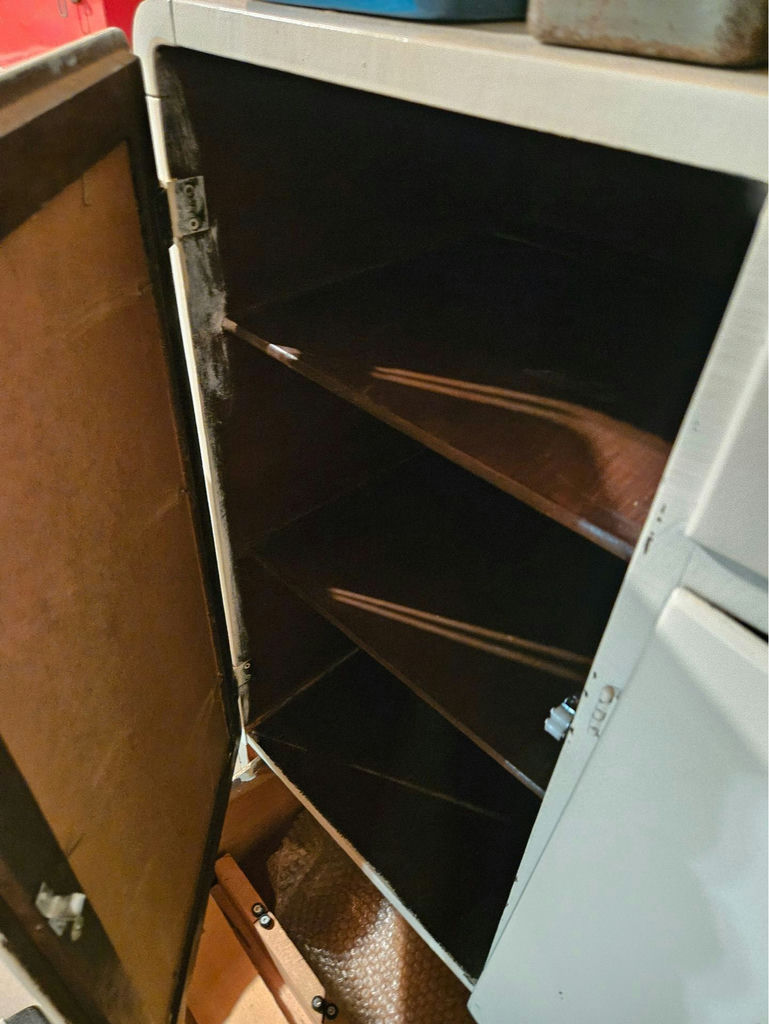 White storage cabinets with drawers and assorted tools - image 9 of 13