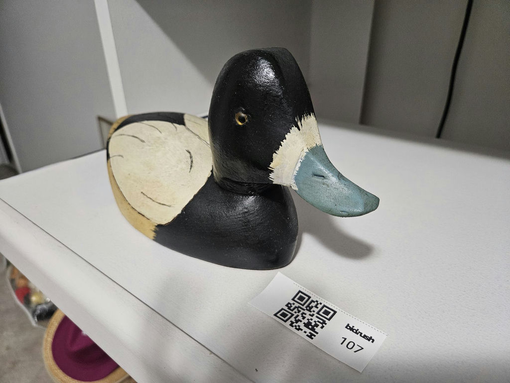 Carved wooden duck decoy - image 2 of 3