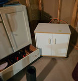 White storage cabinets with drawers and assorted tools - thumbnail 2 of 13